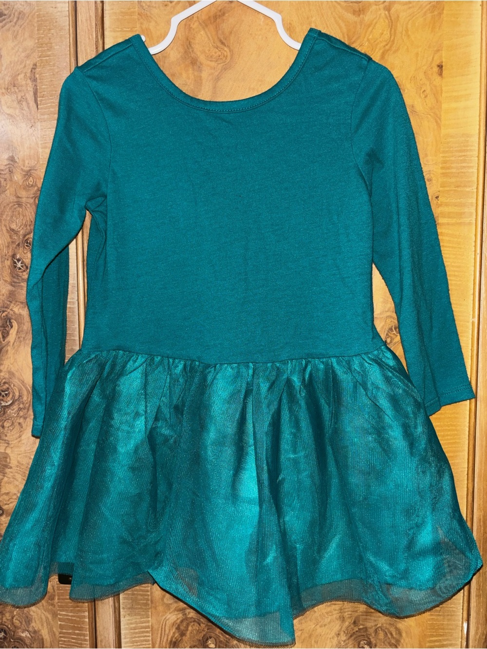 Kids Teal Long-Sleeve Tulle Skirt Dress size 2T
